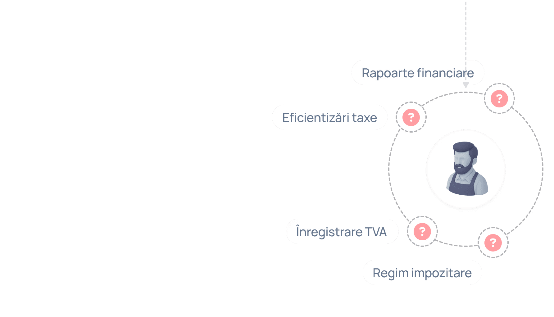 Schema grafica aratand cele 4 tipuri de probleme majore intalnite la unele firme de contabilitate