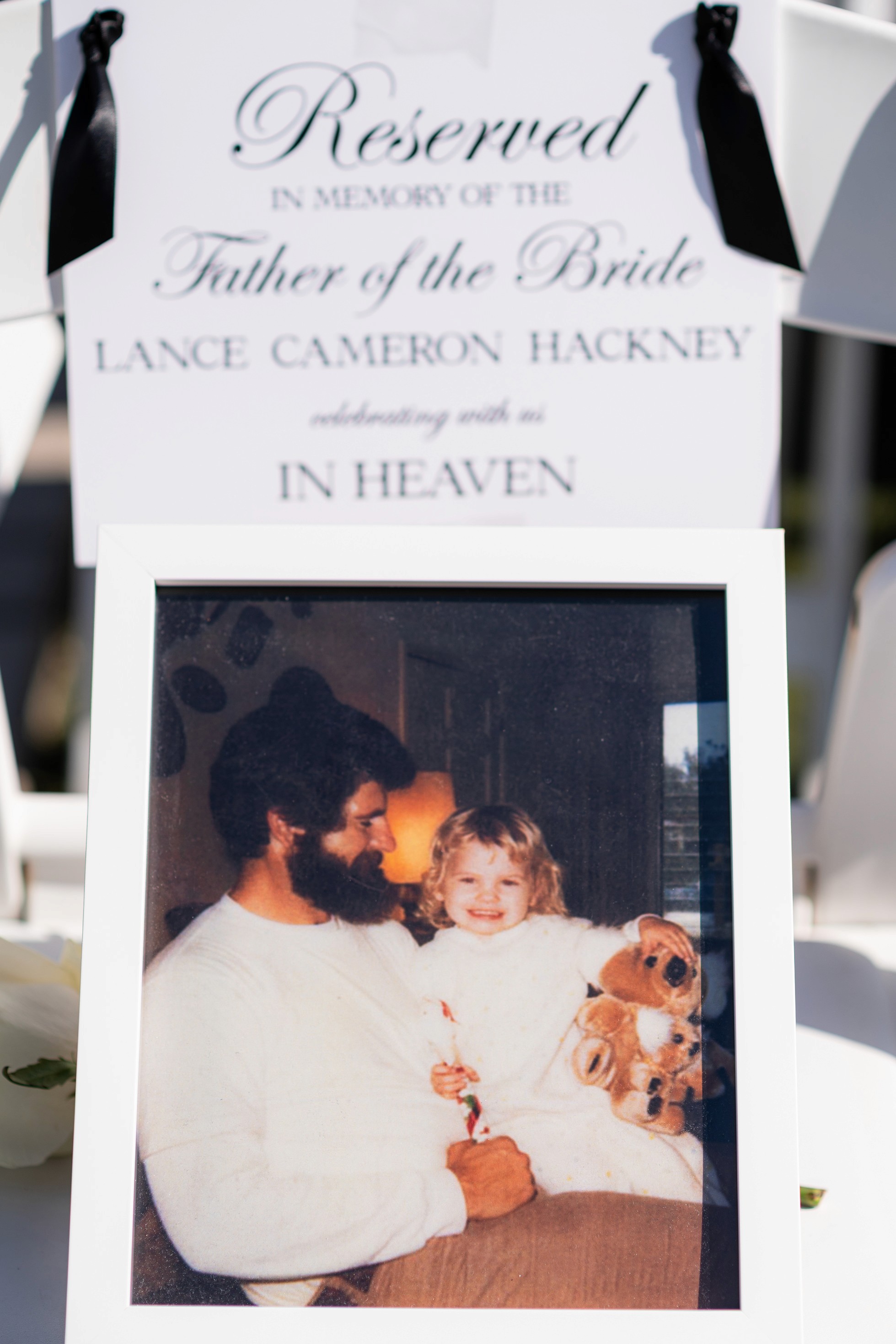 Reserved ceremony chair honoring father of the bride at Sterling Hills