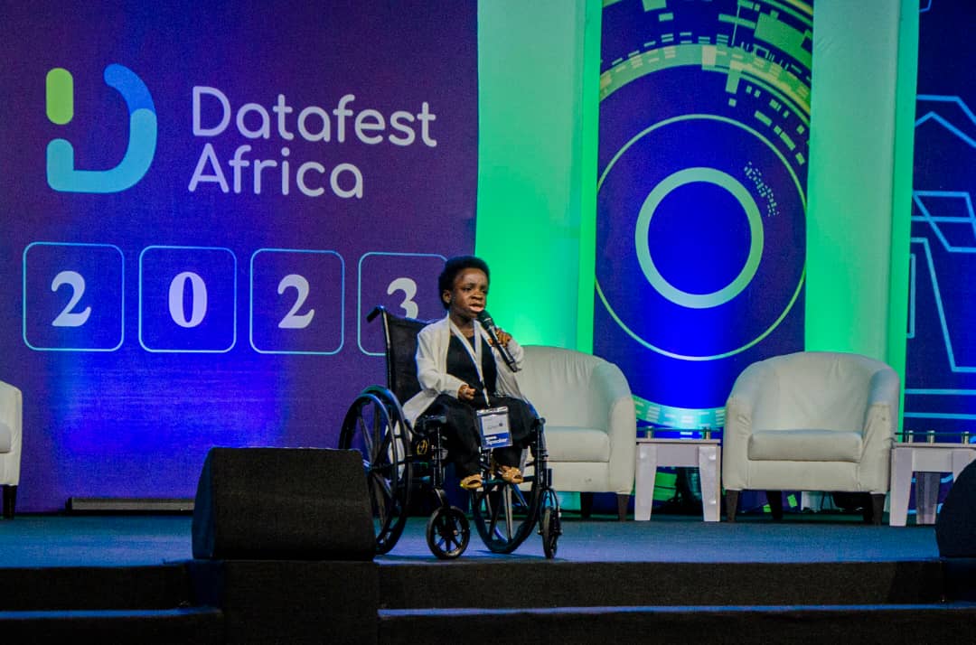 Stephanie Egharevba Speaking at Datafest Africa 2023