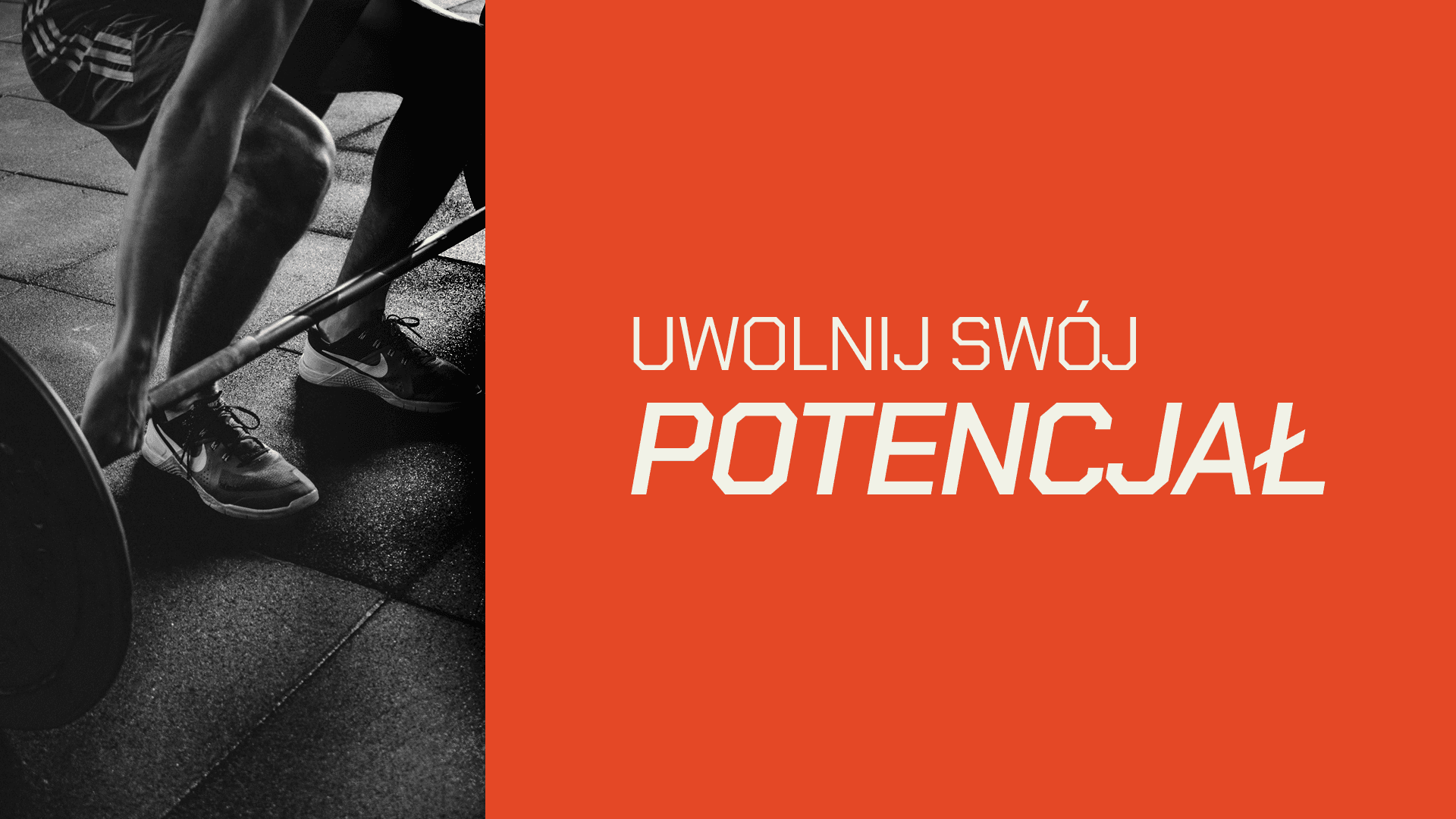 a cover with a man lifting barbells and big copy on orange background: release your potential