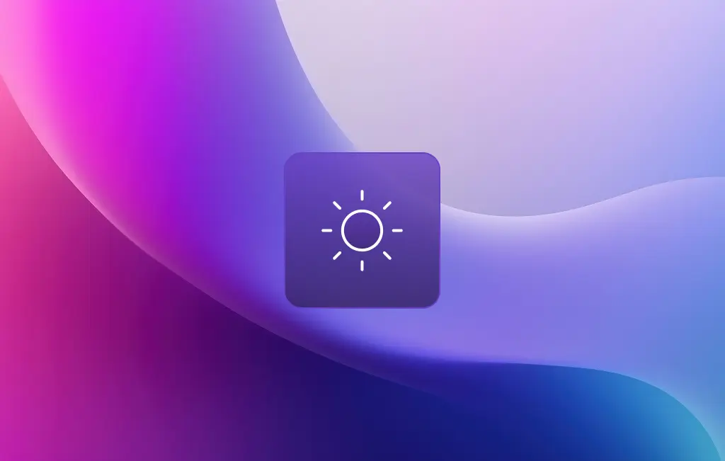 Colour Options button set against a colourful abstract background