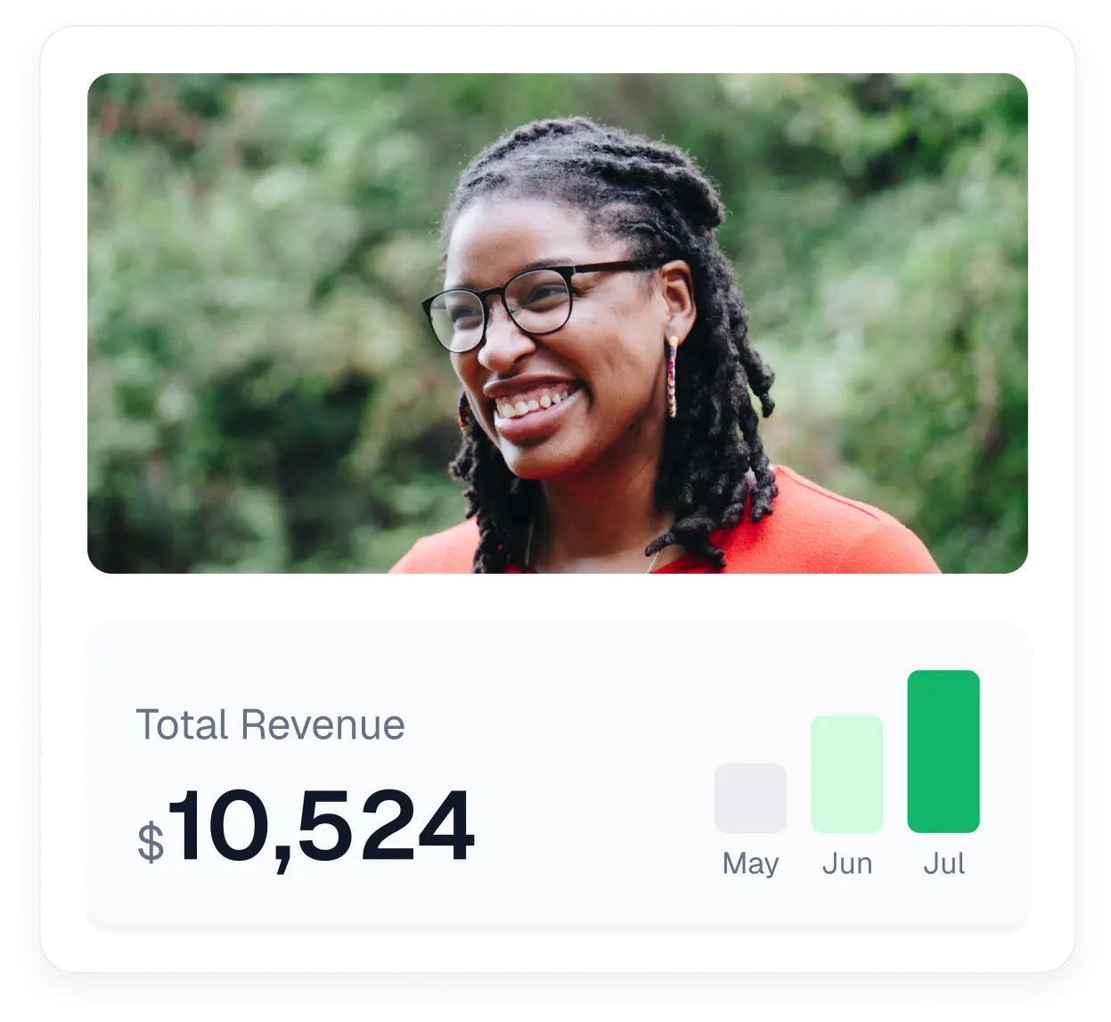 Total Revenue  UI card of a Business