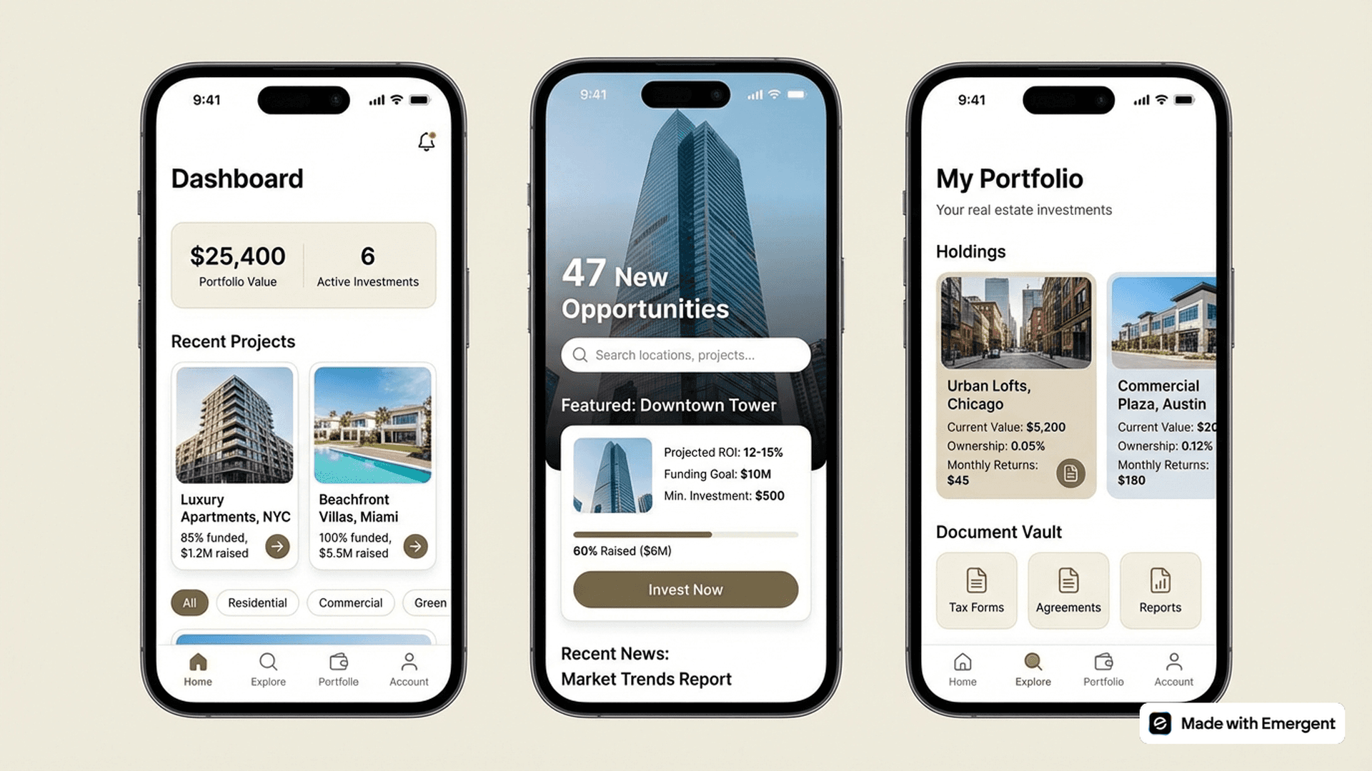 Crowdfunding Real Estate App Made With Emergent
