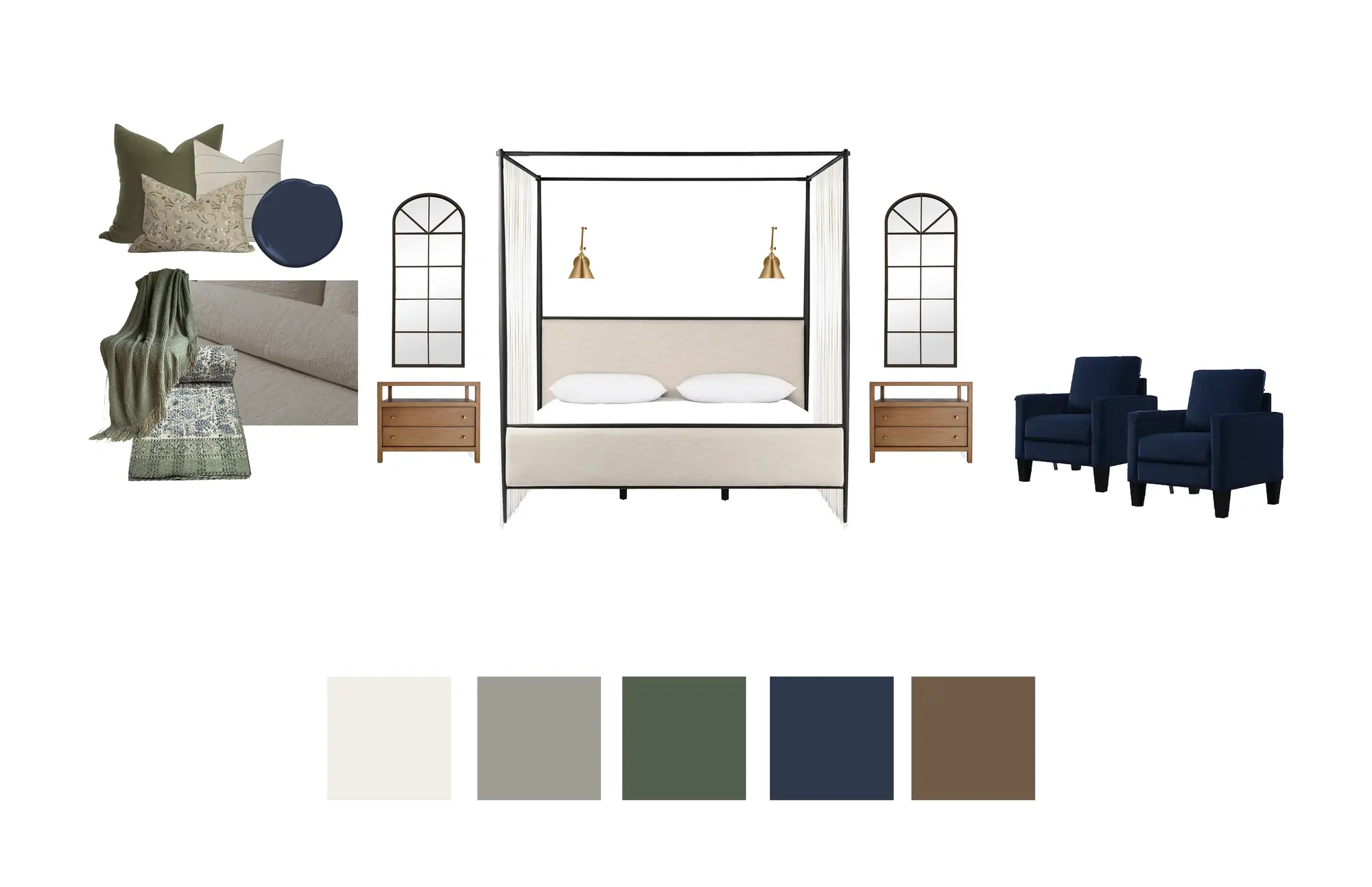 Conceptual design project featuring warm natural materials and modern tailored finishes by Mint Interior Design.