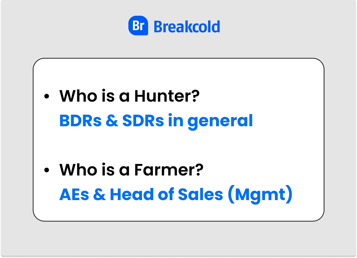 Hunter vs Farmer Sales Who is a Hunter and a Farmer | Breakcold