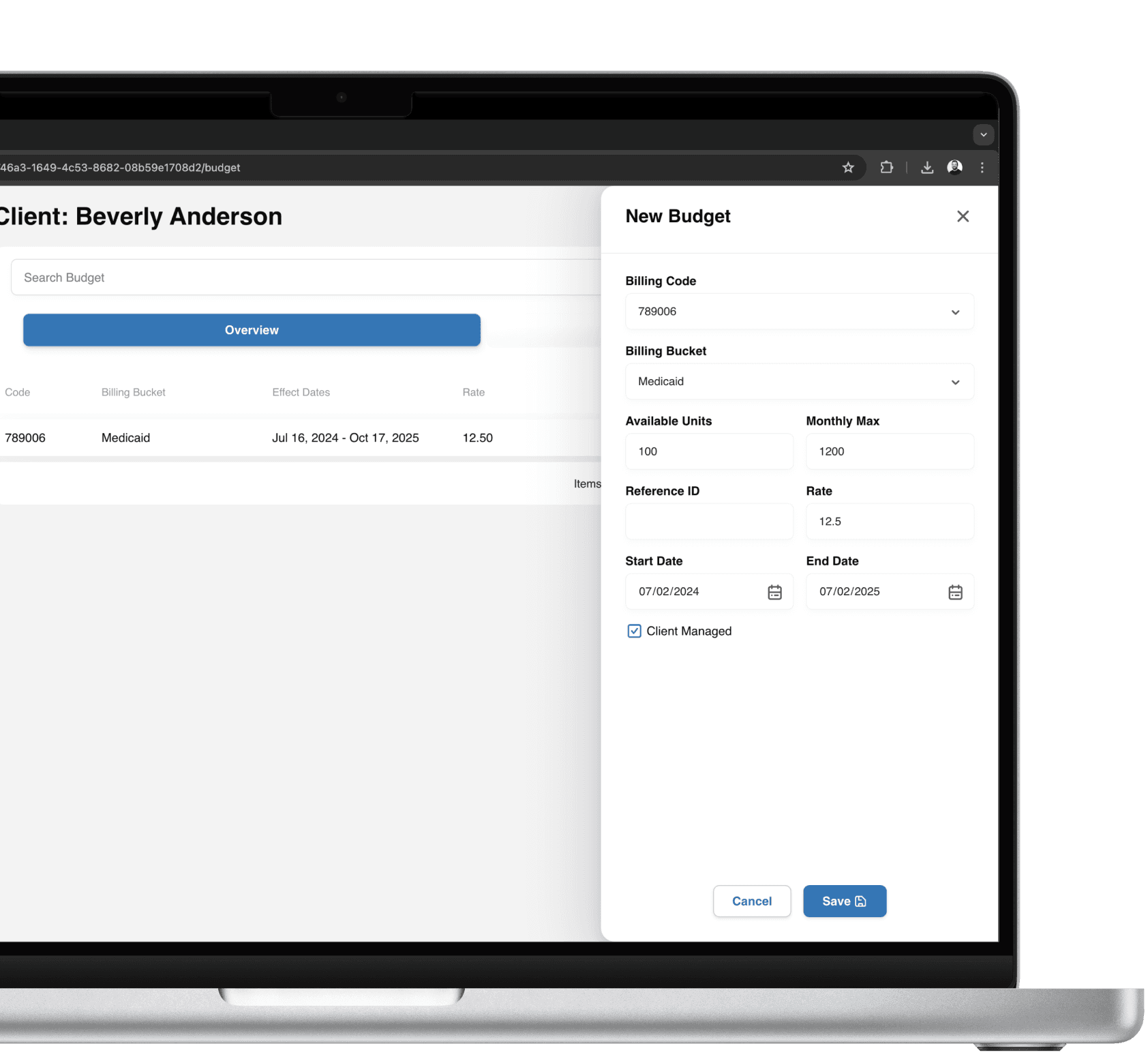 Client budget software.