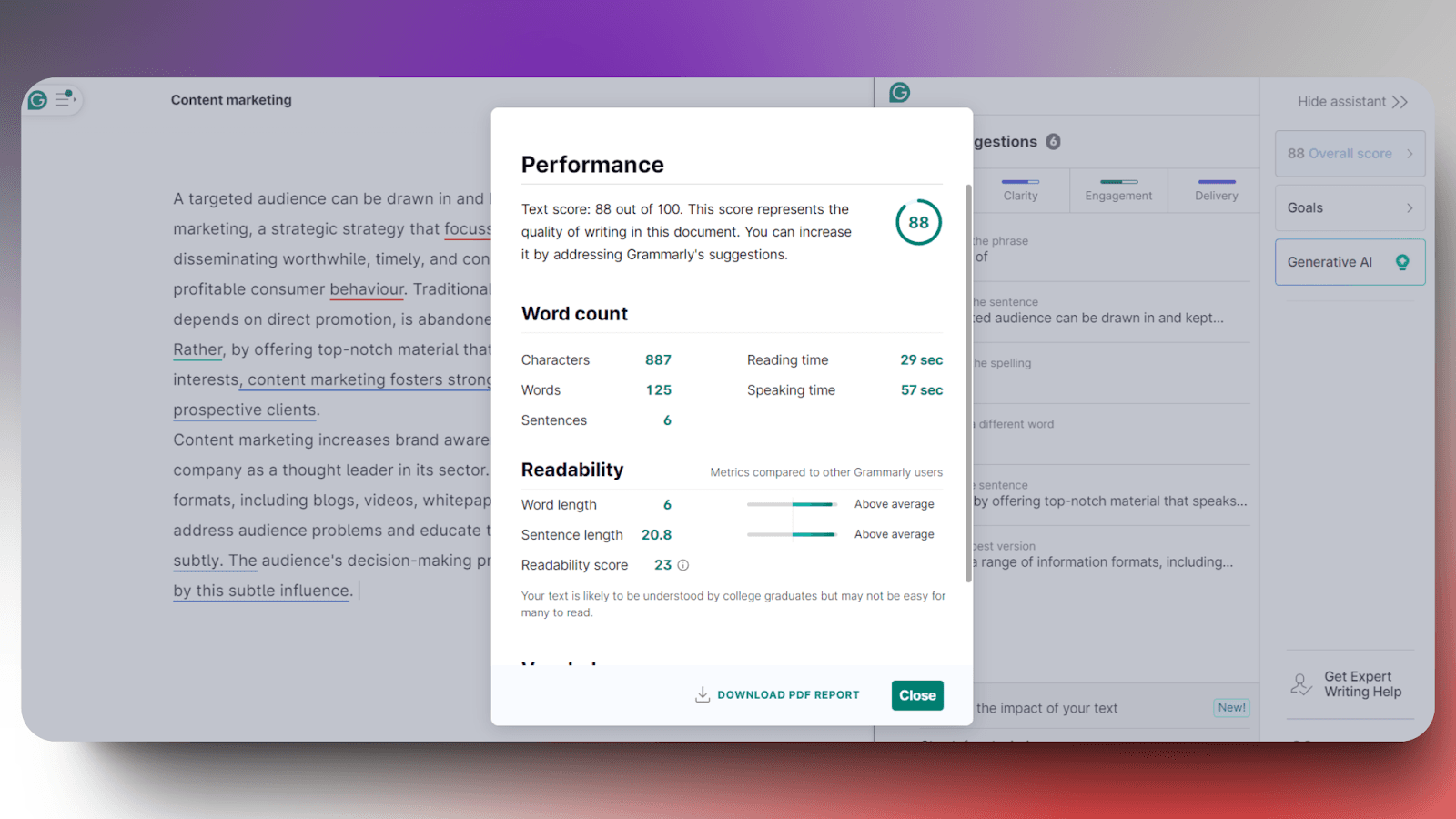 Quillbot - content score