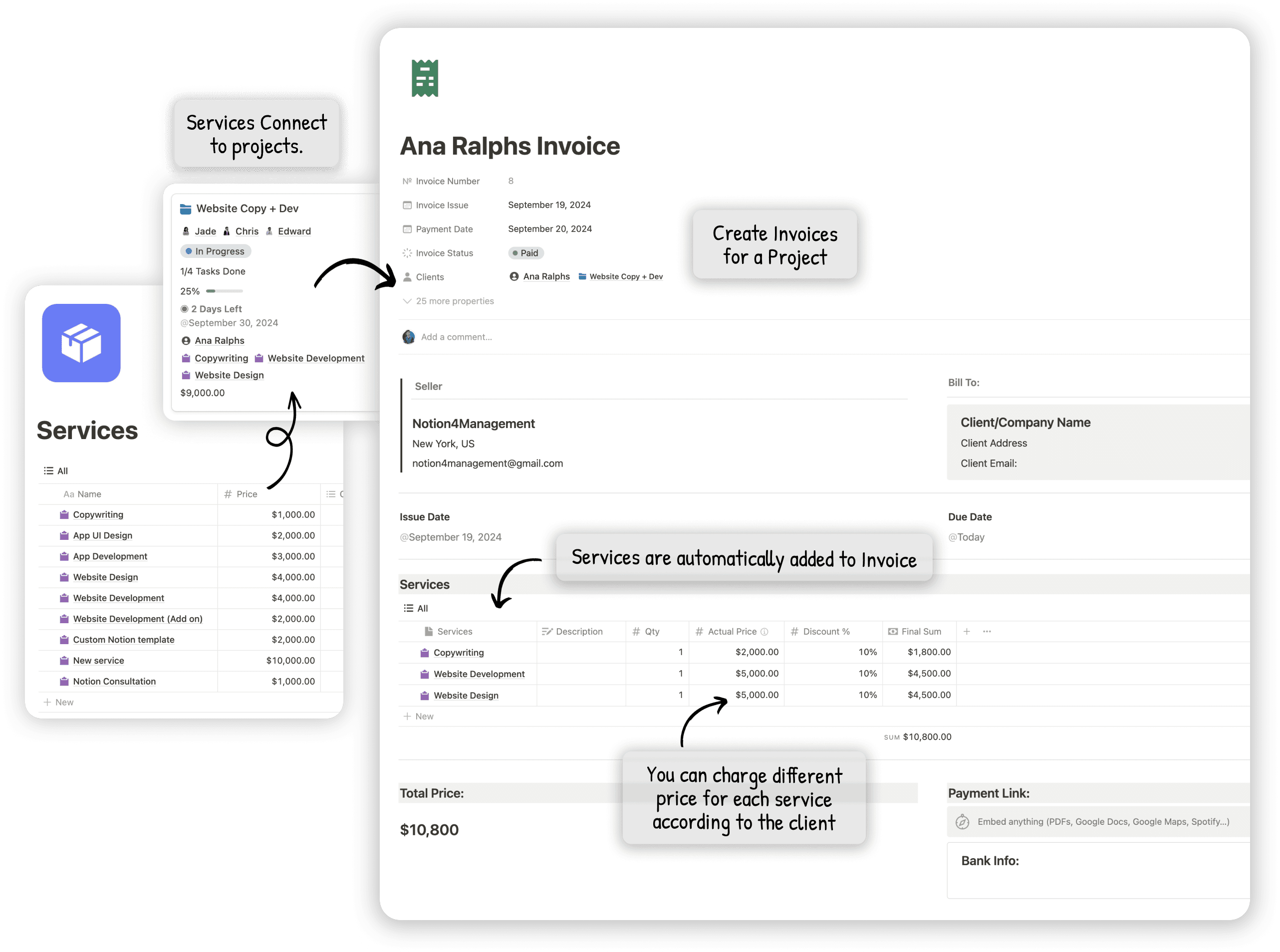 Services and InvoicingNotion Business OS