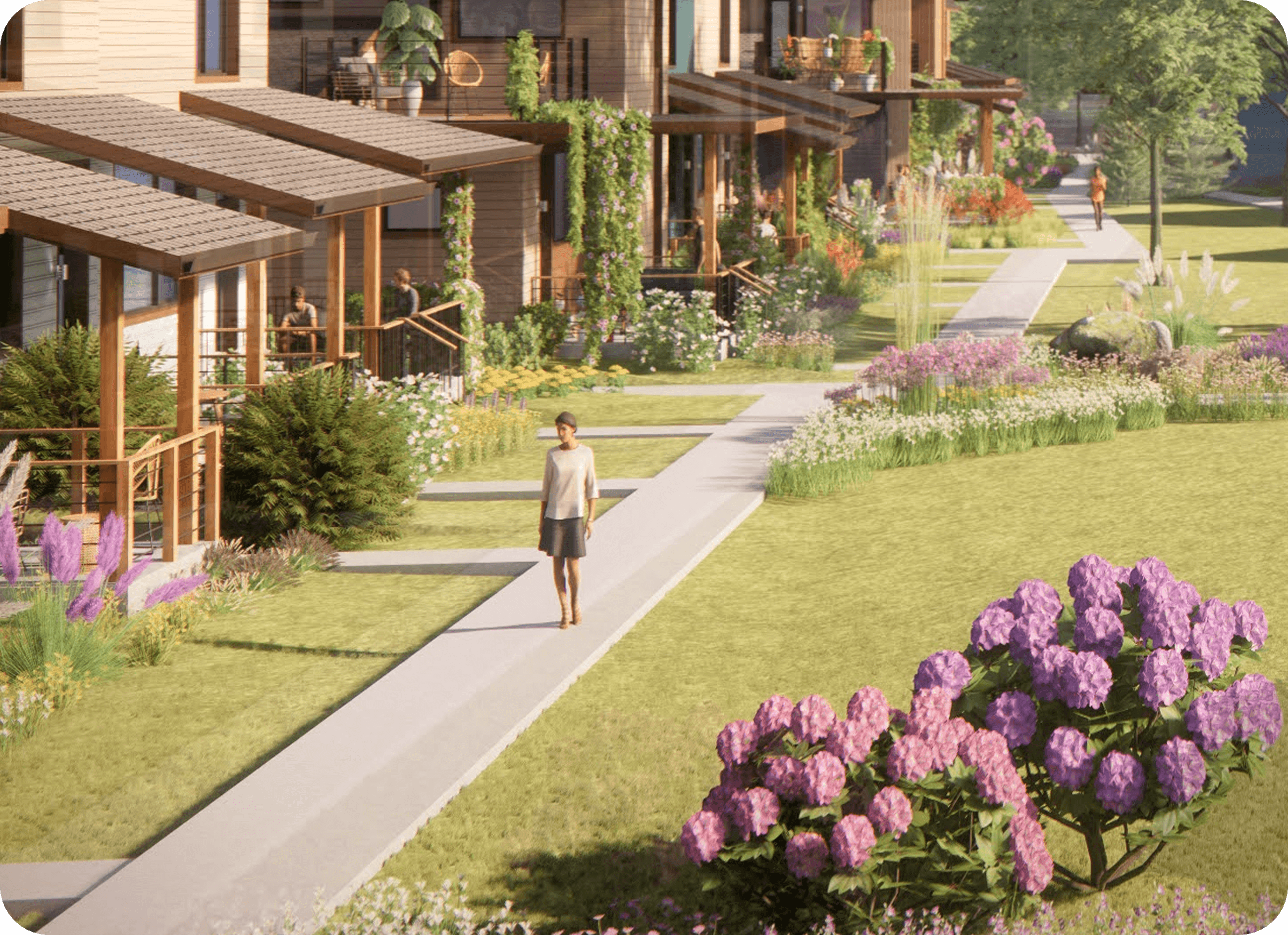 Community members preparing freshly harvested flowers and herbs together.