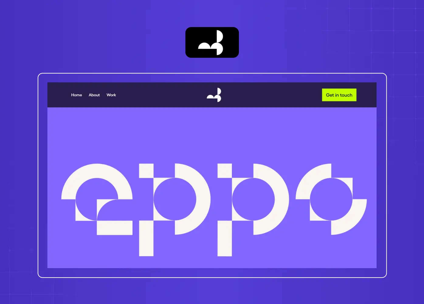 Geometric logo iterations demonstrating the construction and evolution of a visual identity through shape and repetition. 