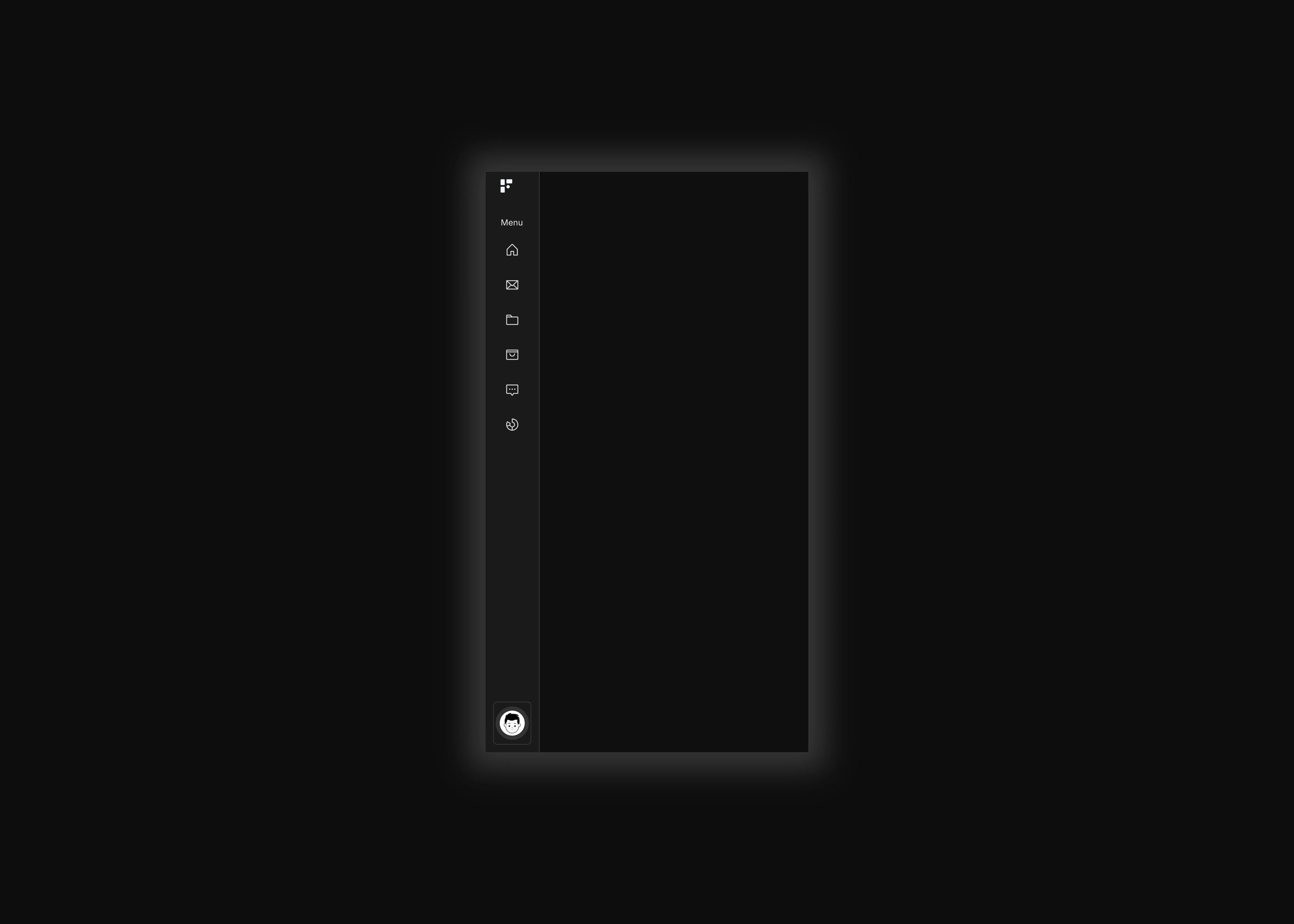A simple dark themed sidebar UI for mobile screen
