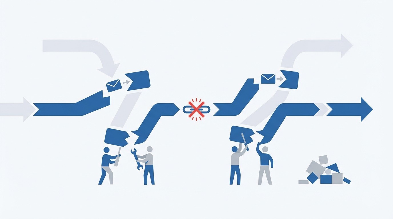 Why Fragmented Customer Communication Breaks Resolution concept illustration - RadMedia