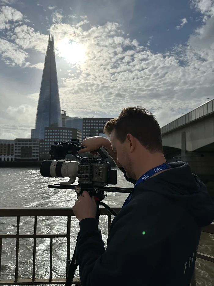 Crew filming on set in London for IAB UK Upfronts 2022