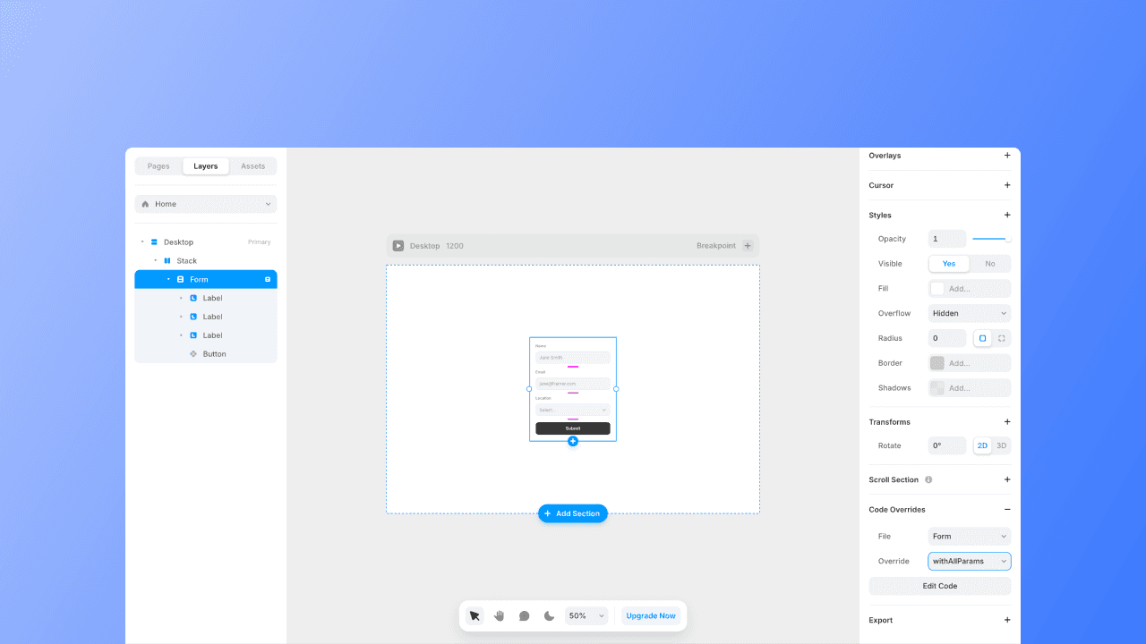 Framer Forms track UTM Parameters