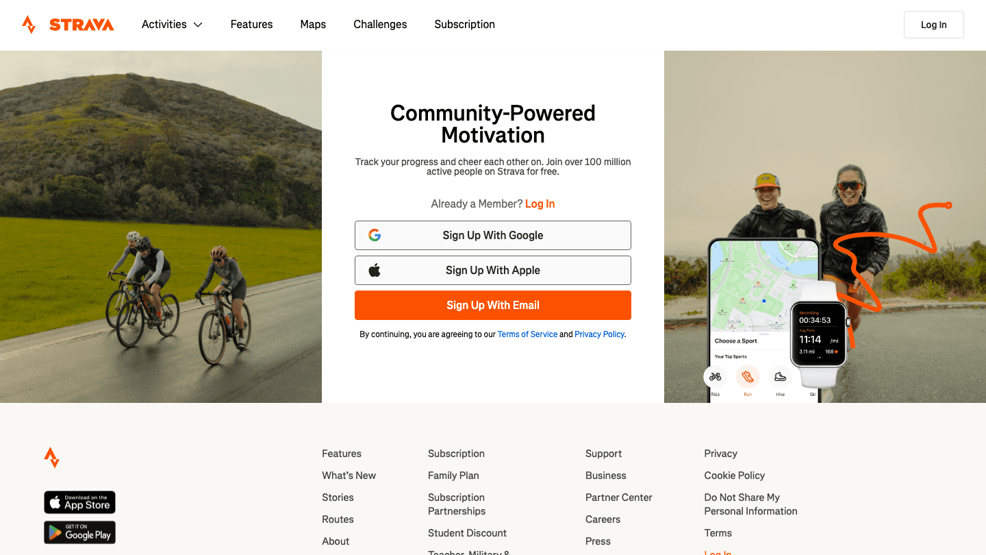 Strava community-powered fitness tracking app