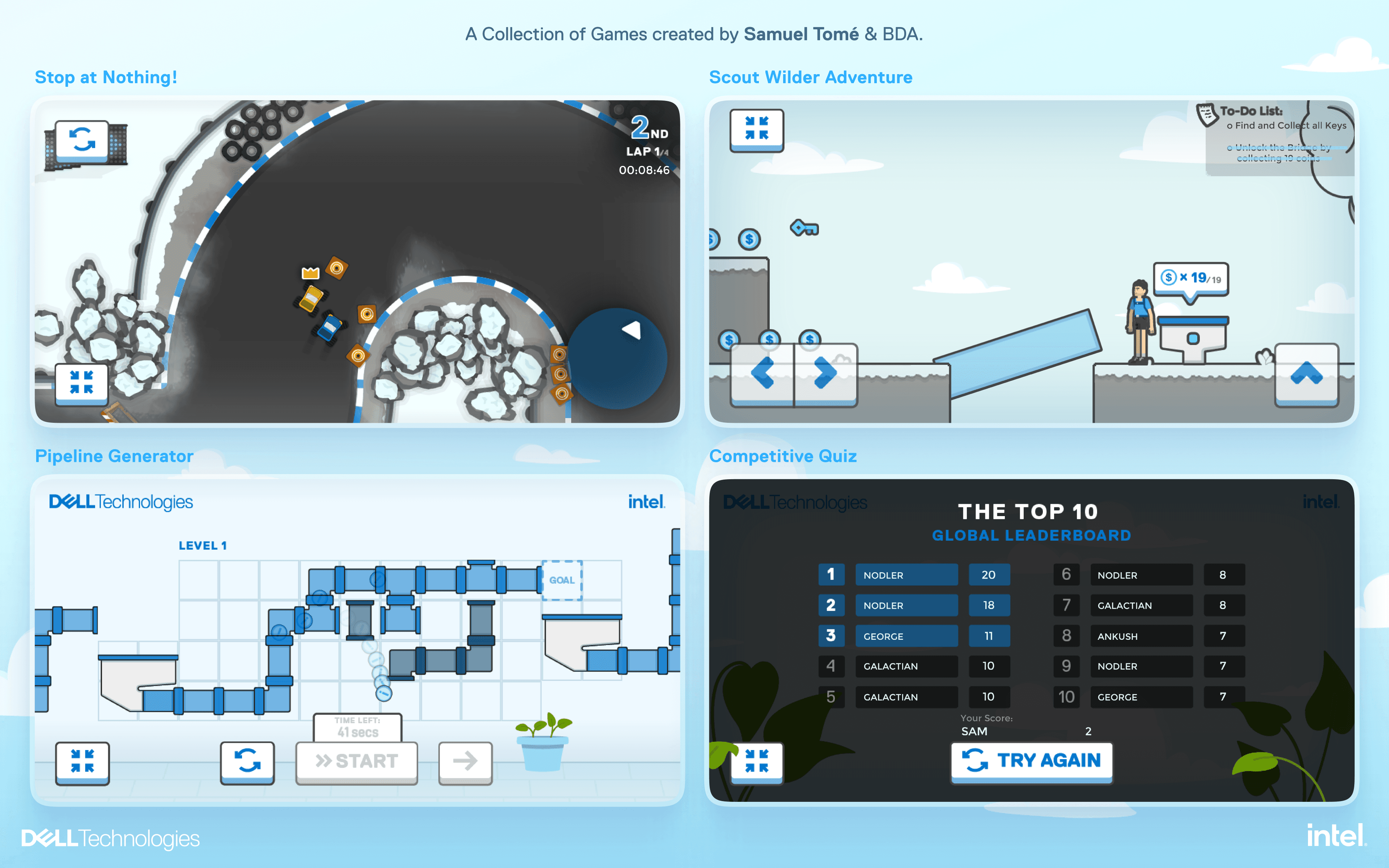 2D Game Collection Dell Intel Event Calendar - By Samuel Tomé, Designer & Game Developer