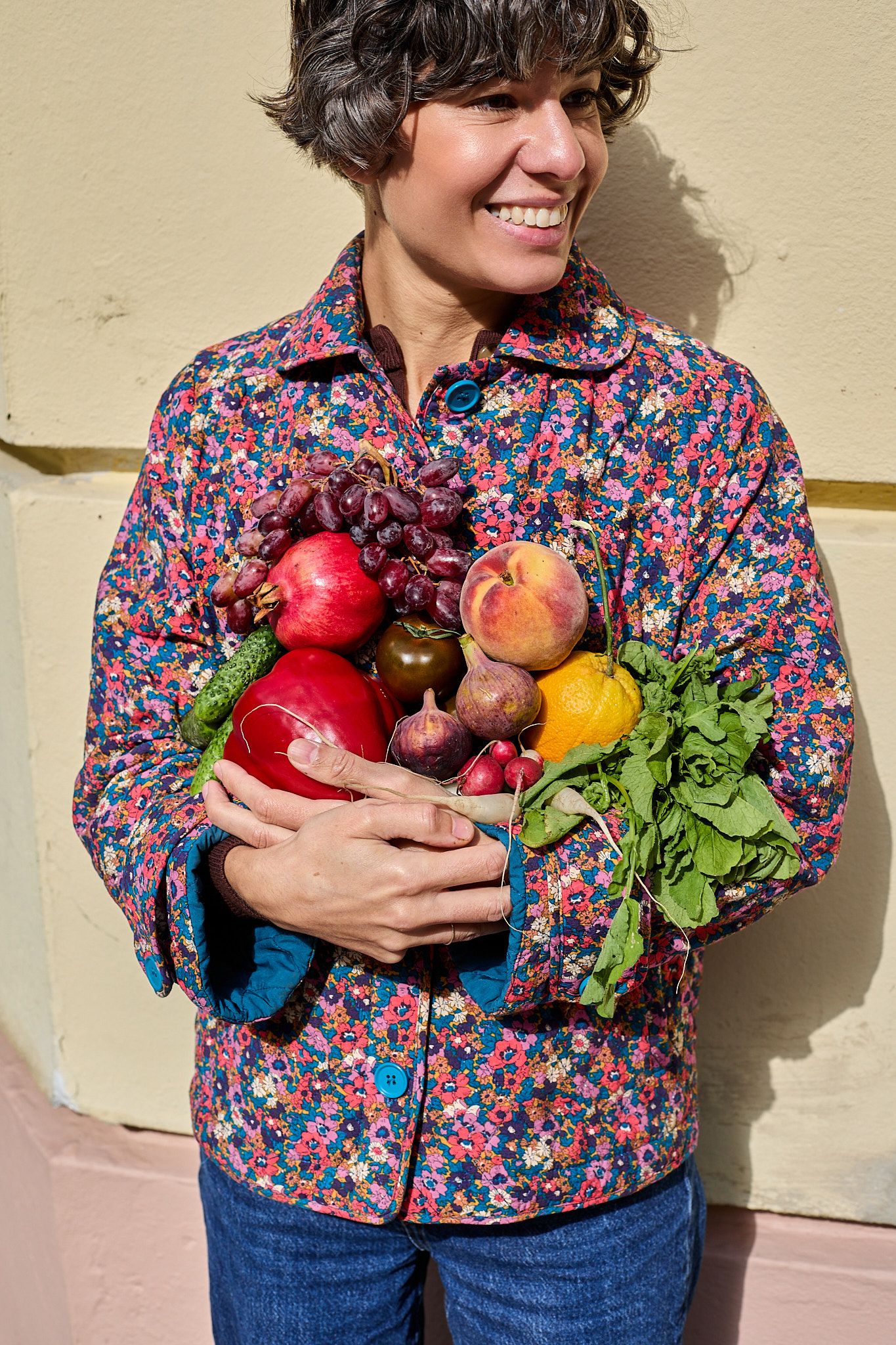 woman in white robe holding chopsticks