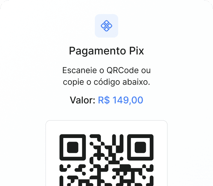 Checkout SyncPay exibindo tela de pagamento Pix com QR Code para o comprador escanear