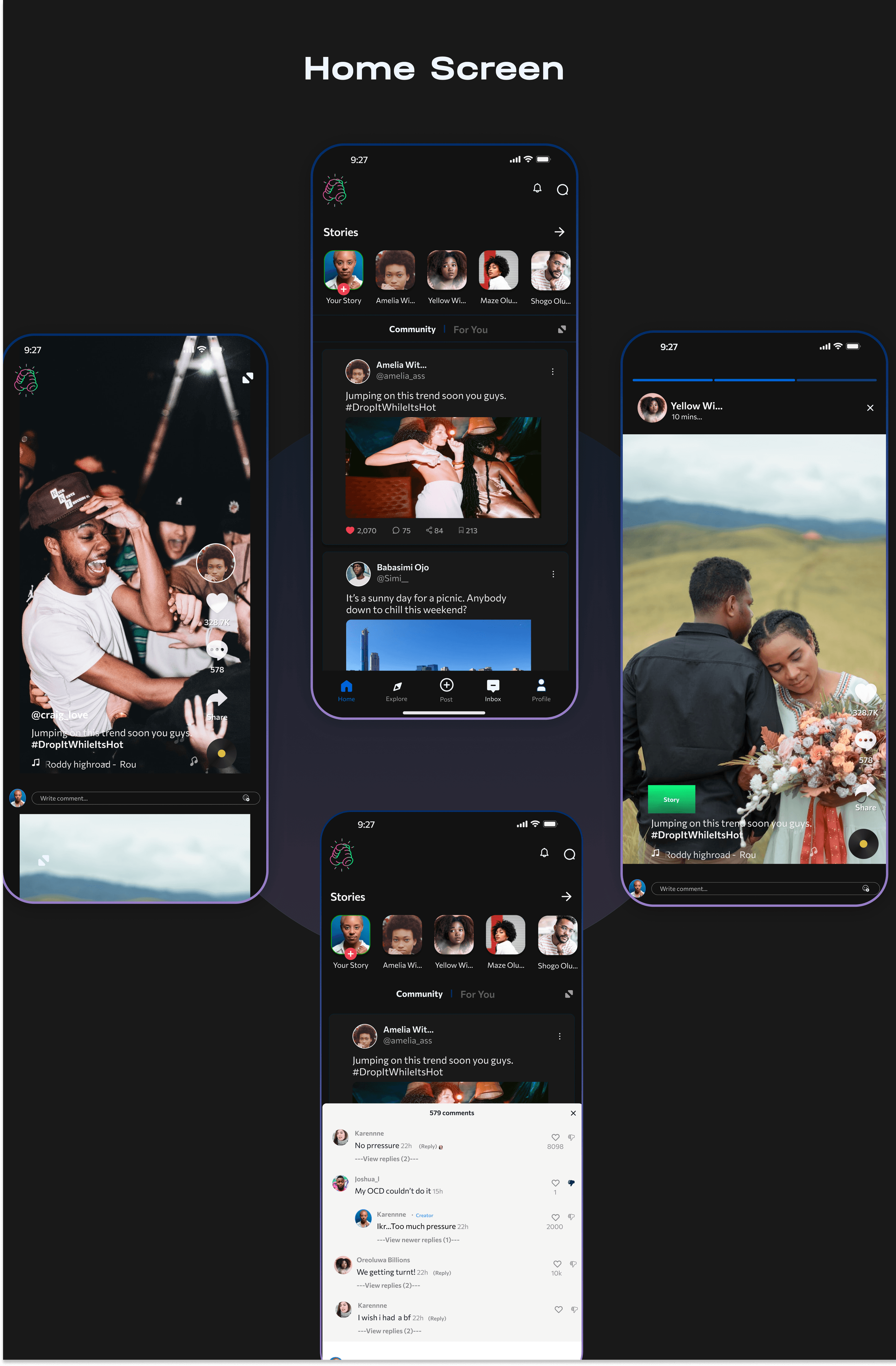 Phone mockup with the app home page