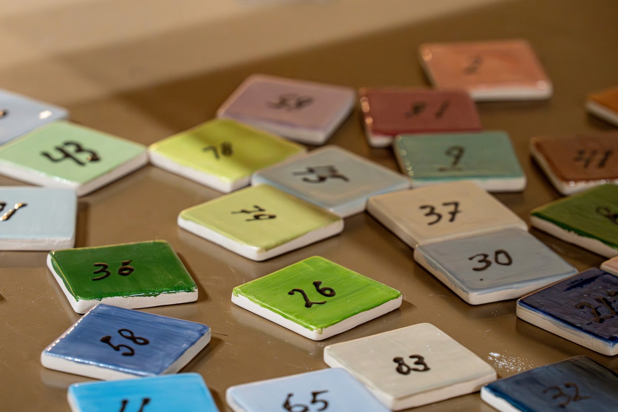 color sample tiles for paint on ceramics