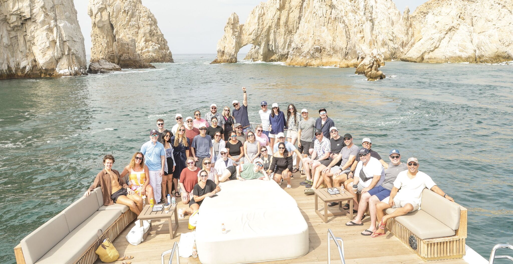 League of Extraordinary Leaguers on a yacht in Cabo San Lucas