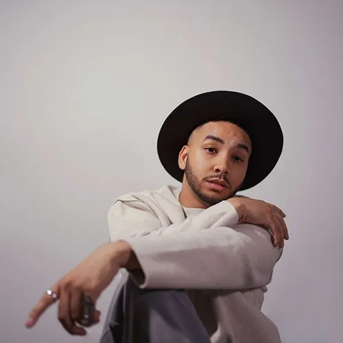 Portrait of a man in a black hat and light jacket