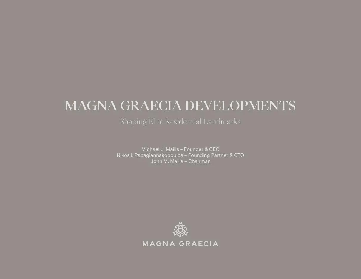 Cover of the Magna Graecia Developments brochure designed by TERAMOK