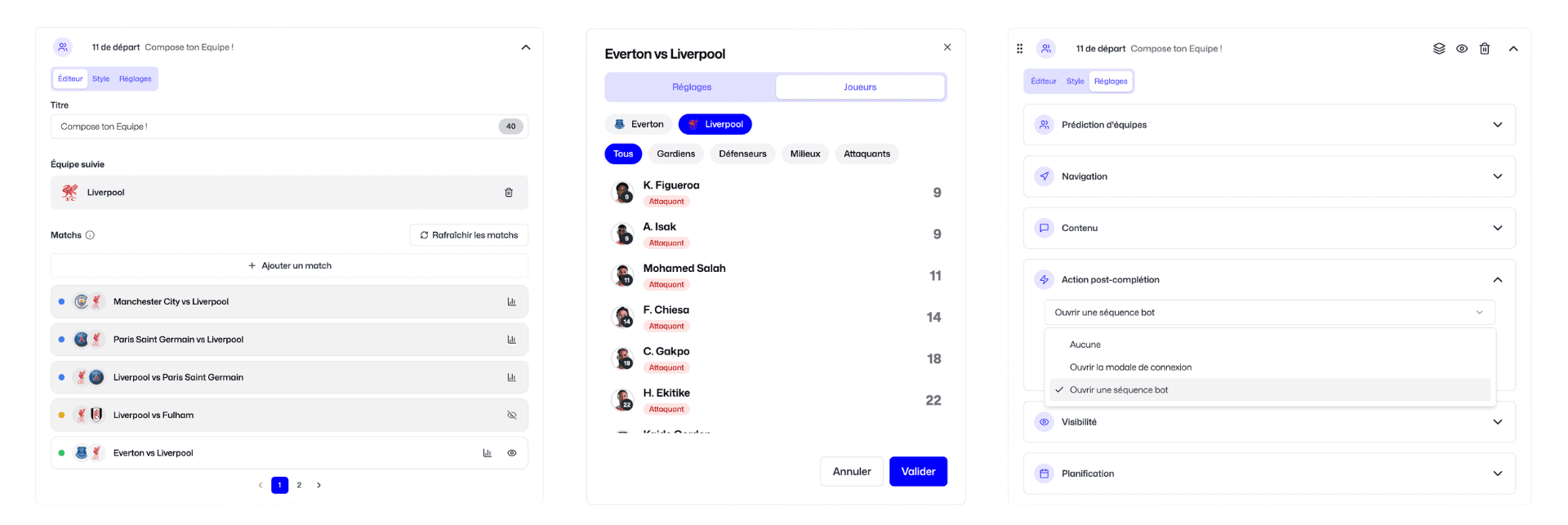 Starting Line-Up settings