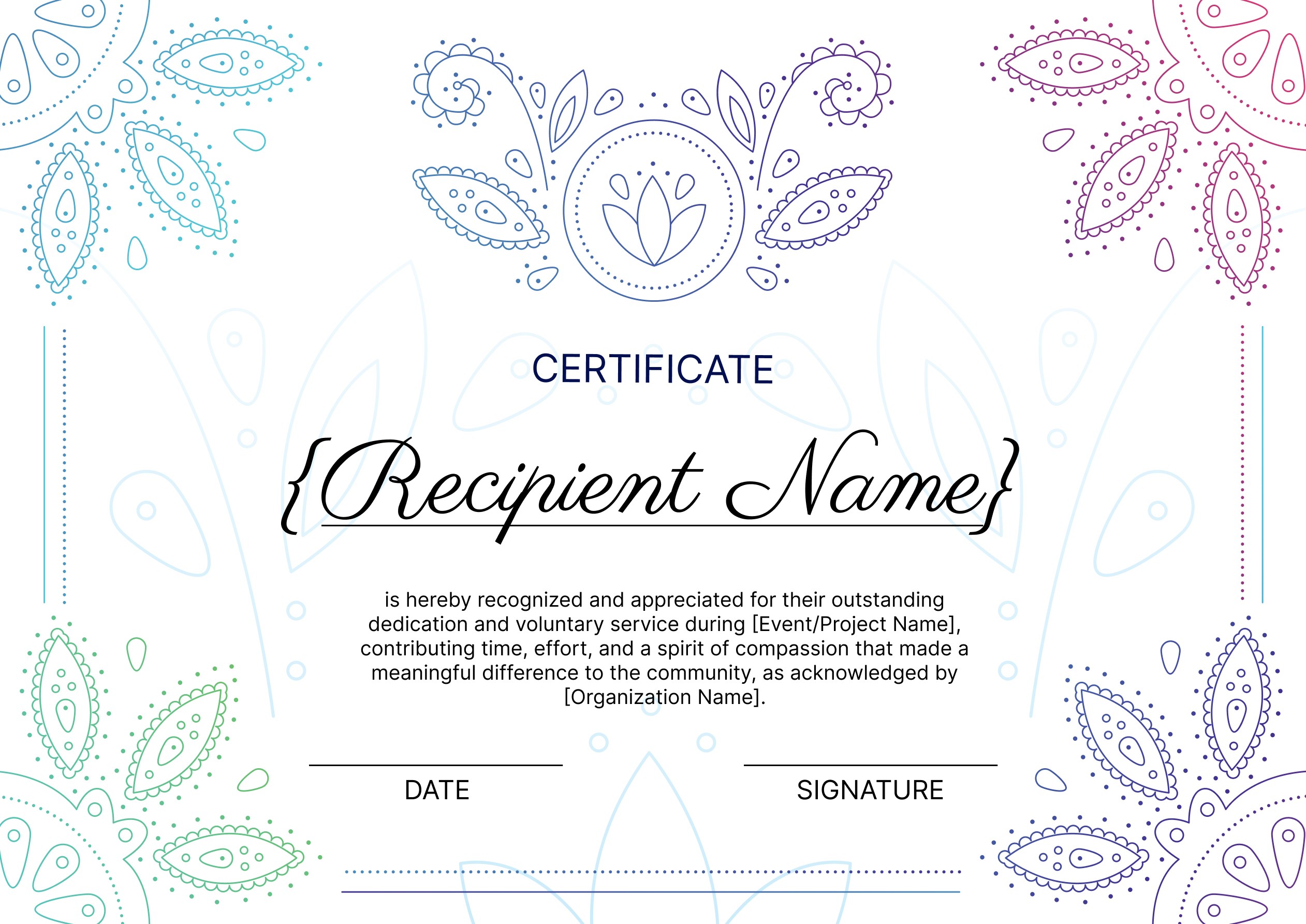 Wauld - Shining and formal free volunteer certificate template