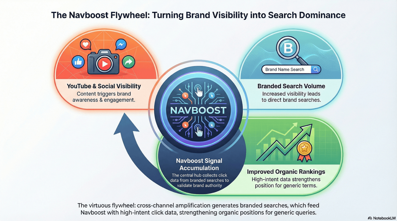 The Navboost Flywheel: Turning Brand Visibility into Search Dominance