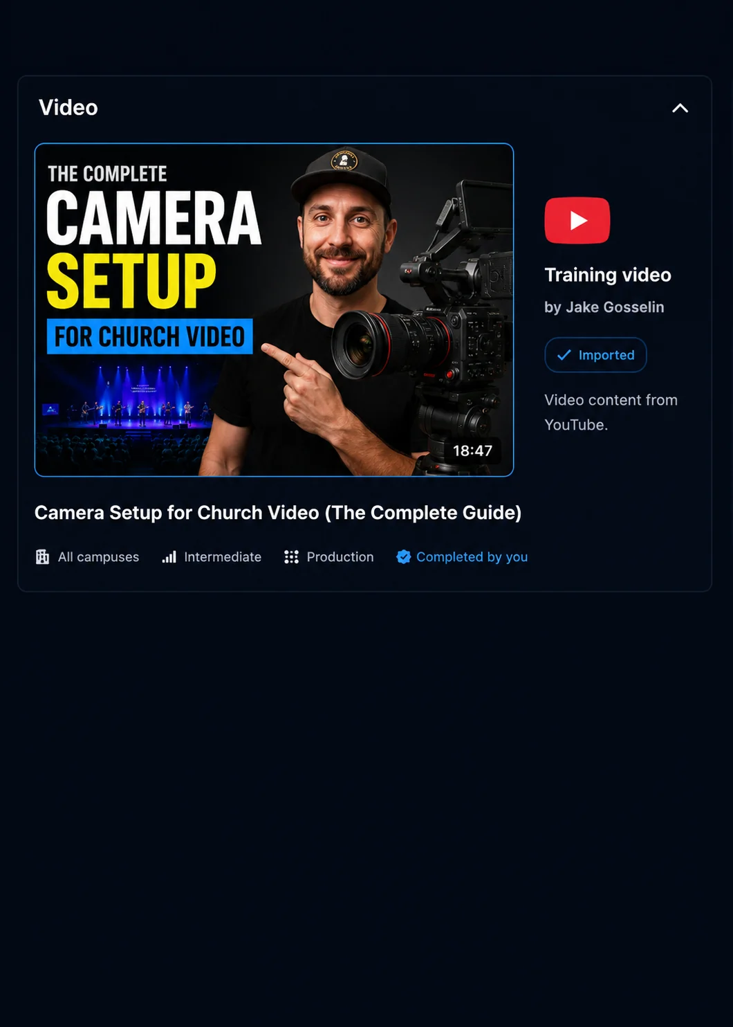 Embed training videos