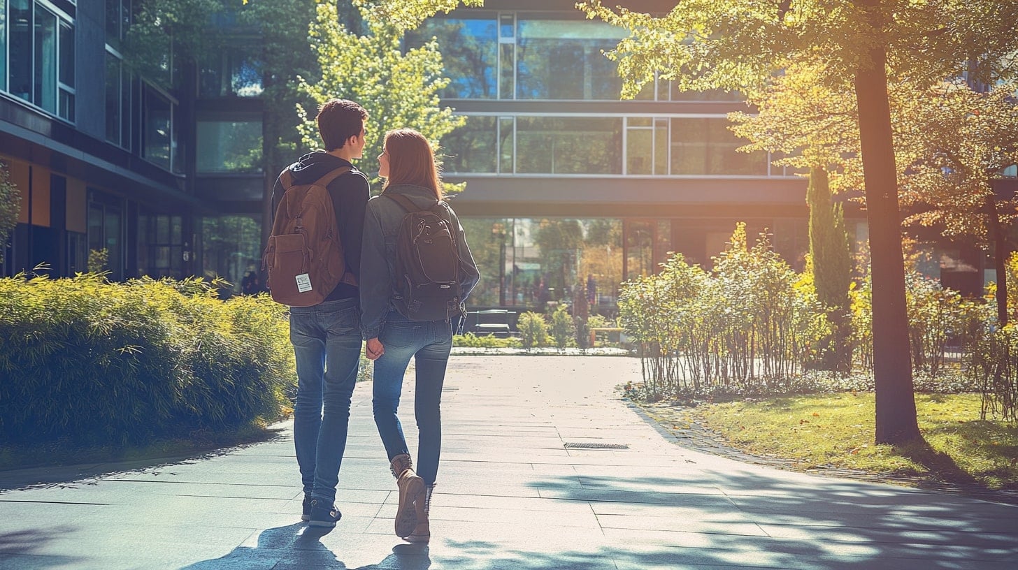 Student couple at campus
