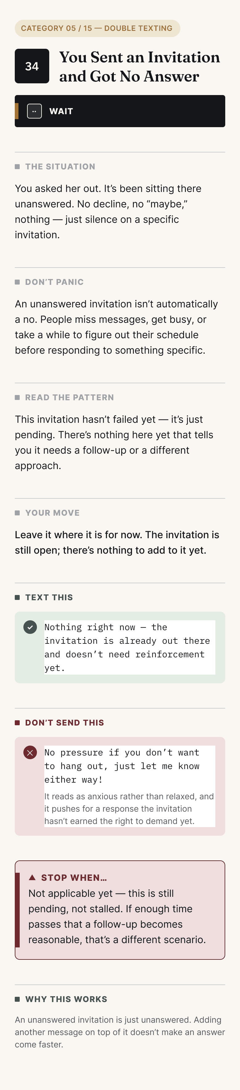 The Texting Playbook Scenario 34: You Sent an Invitation and Got No Answer