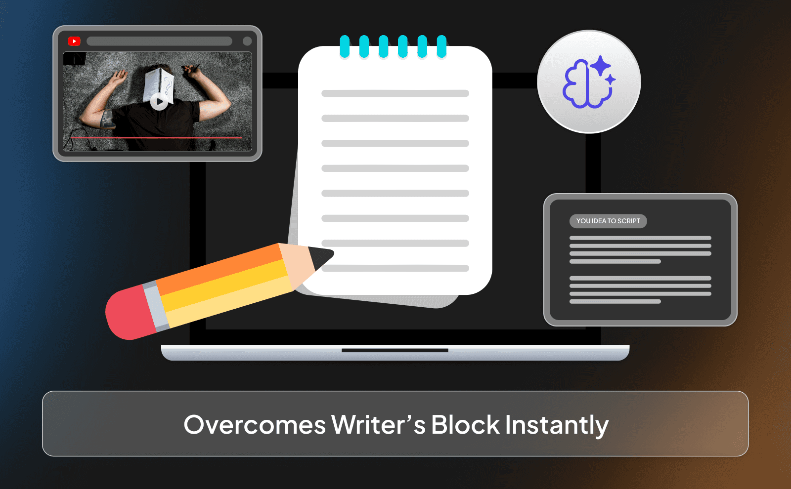 Overcomes writer’s block instantly
