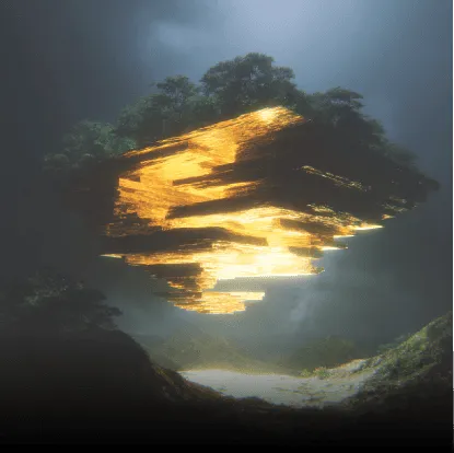 Forest flowting in the sky