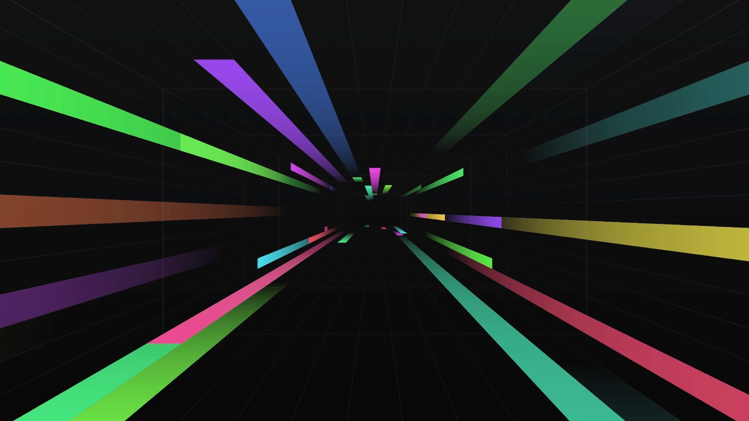 moving colorful lines with high perspective distortion