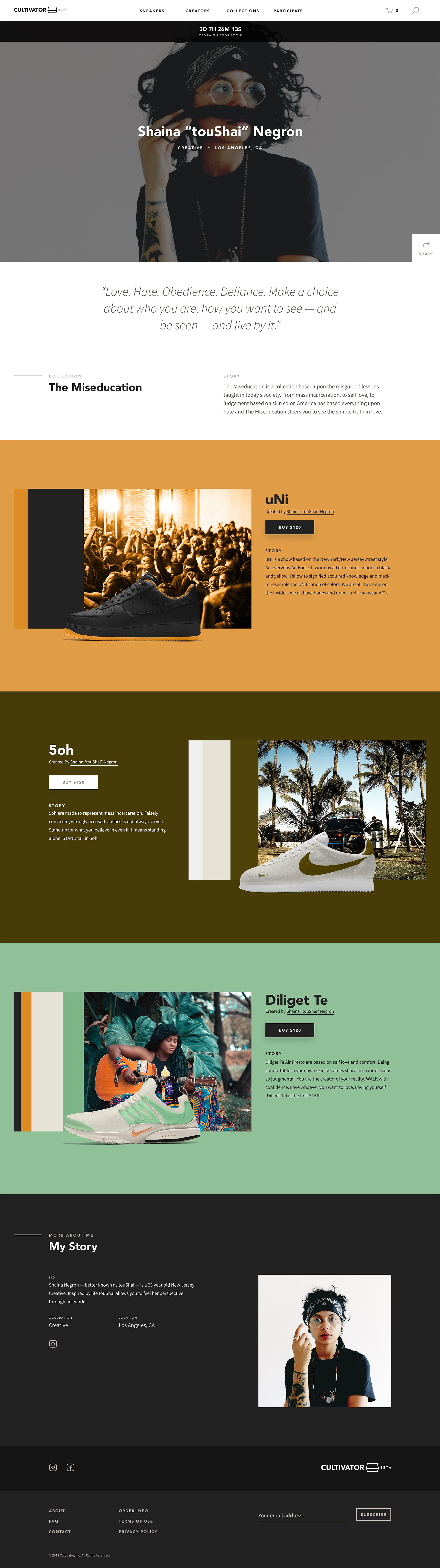 Creator profile page