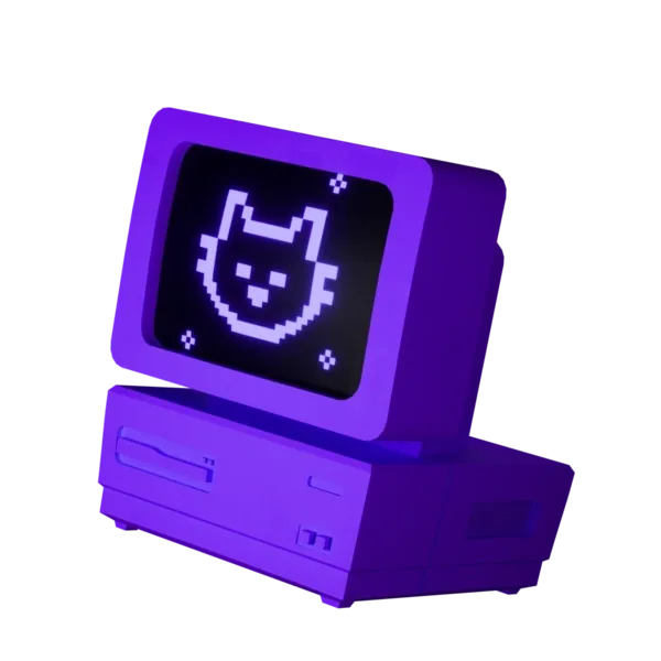 Ilustração 3D de um computador antigo
