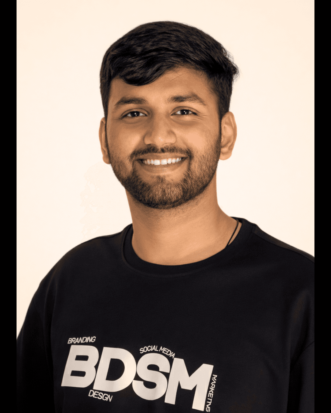 Portrait of portfolio creator – back view