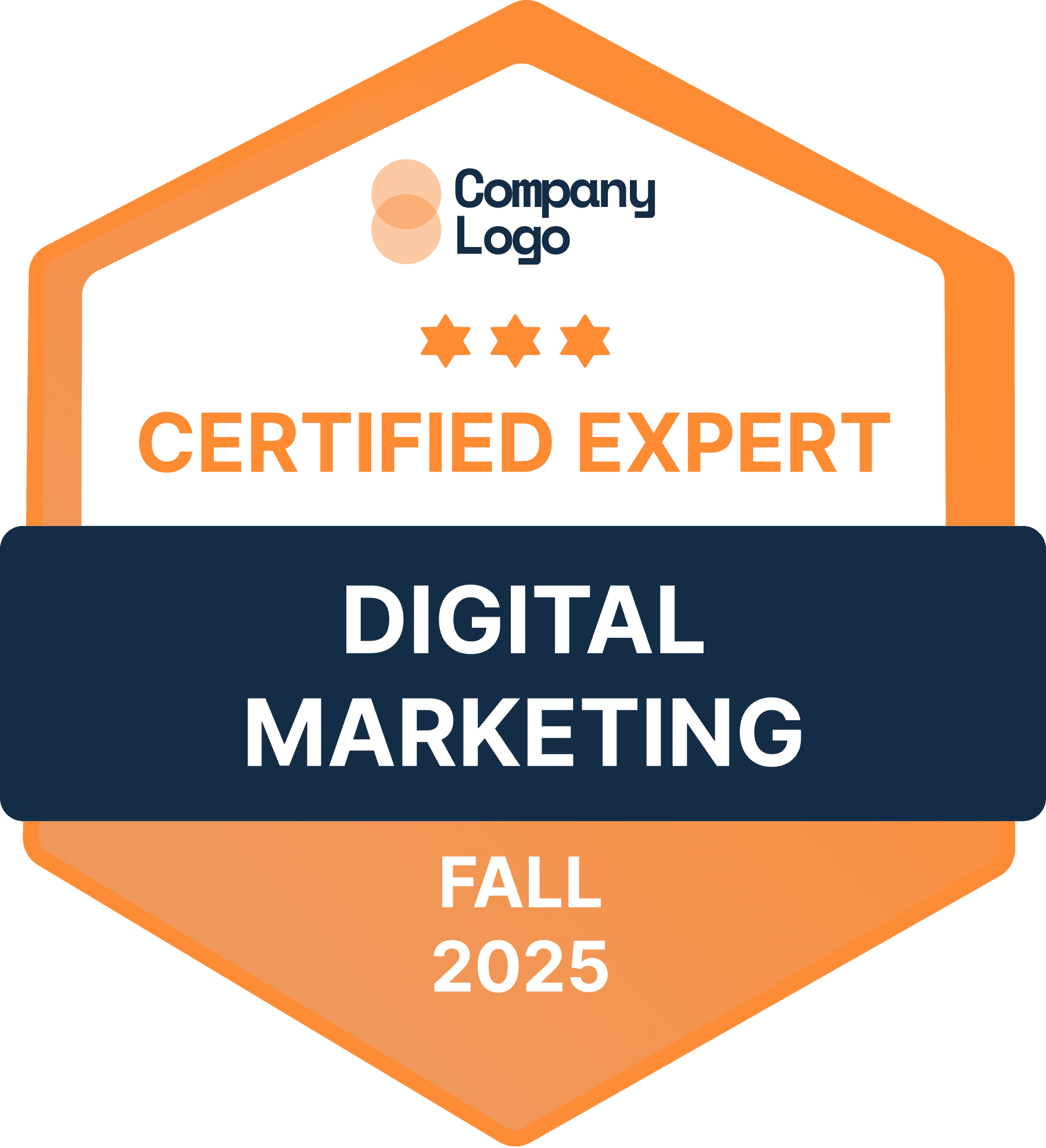 Wauld - Professional and radiant orange completion badge template