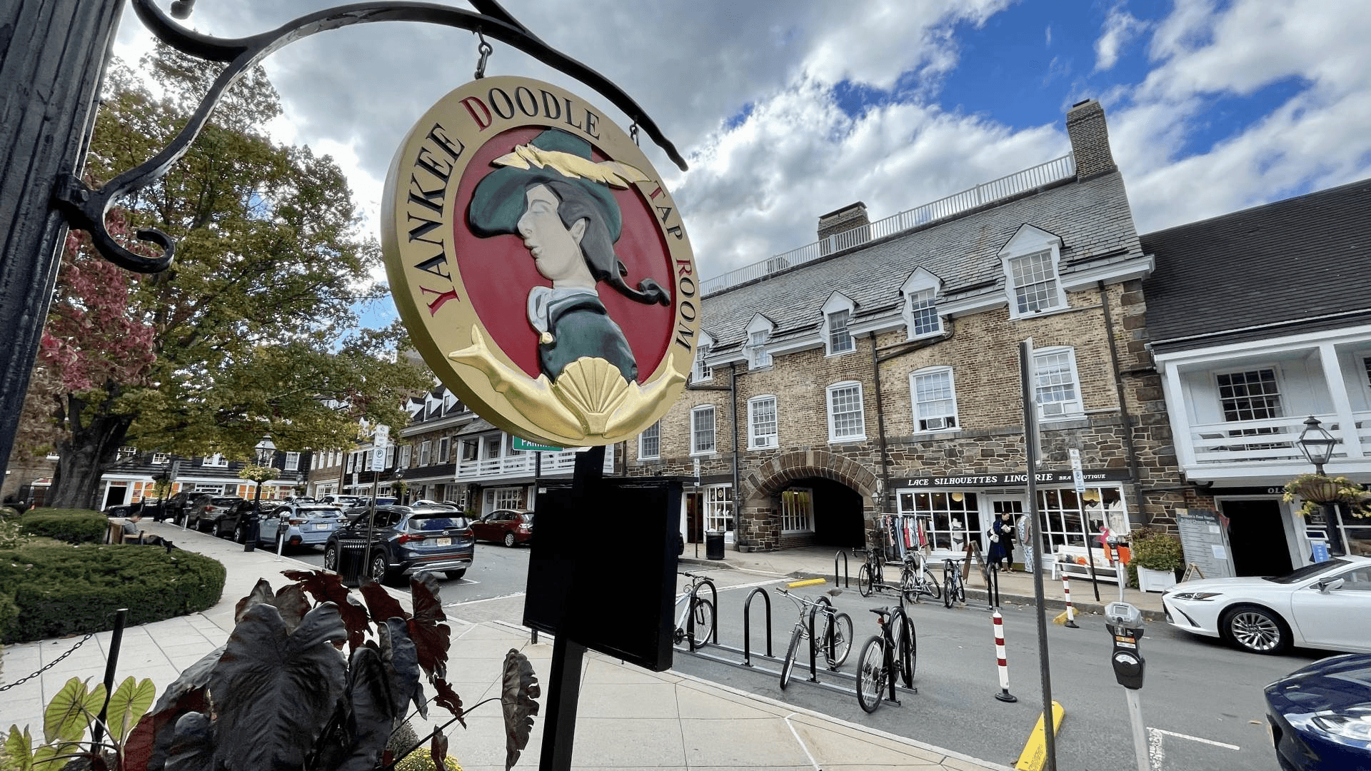 downtown corner in Princeton, NJ.