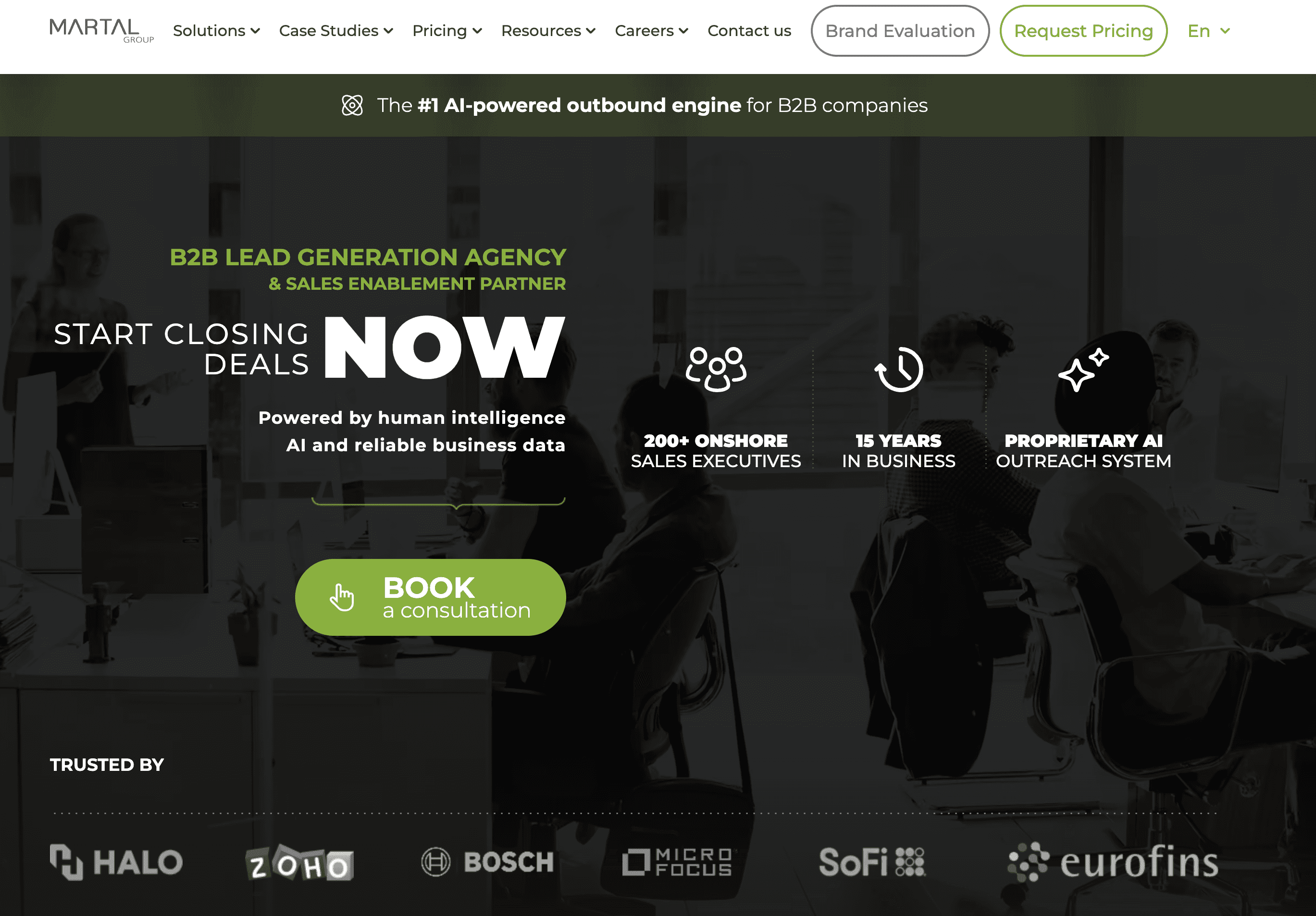 martal group: sales agency for sales strategy, sales meetings, high-quality leads, and pipeline growth