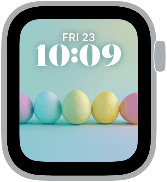 A selection from the Easter Gradients Apple Watch face collection