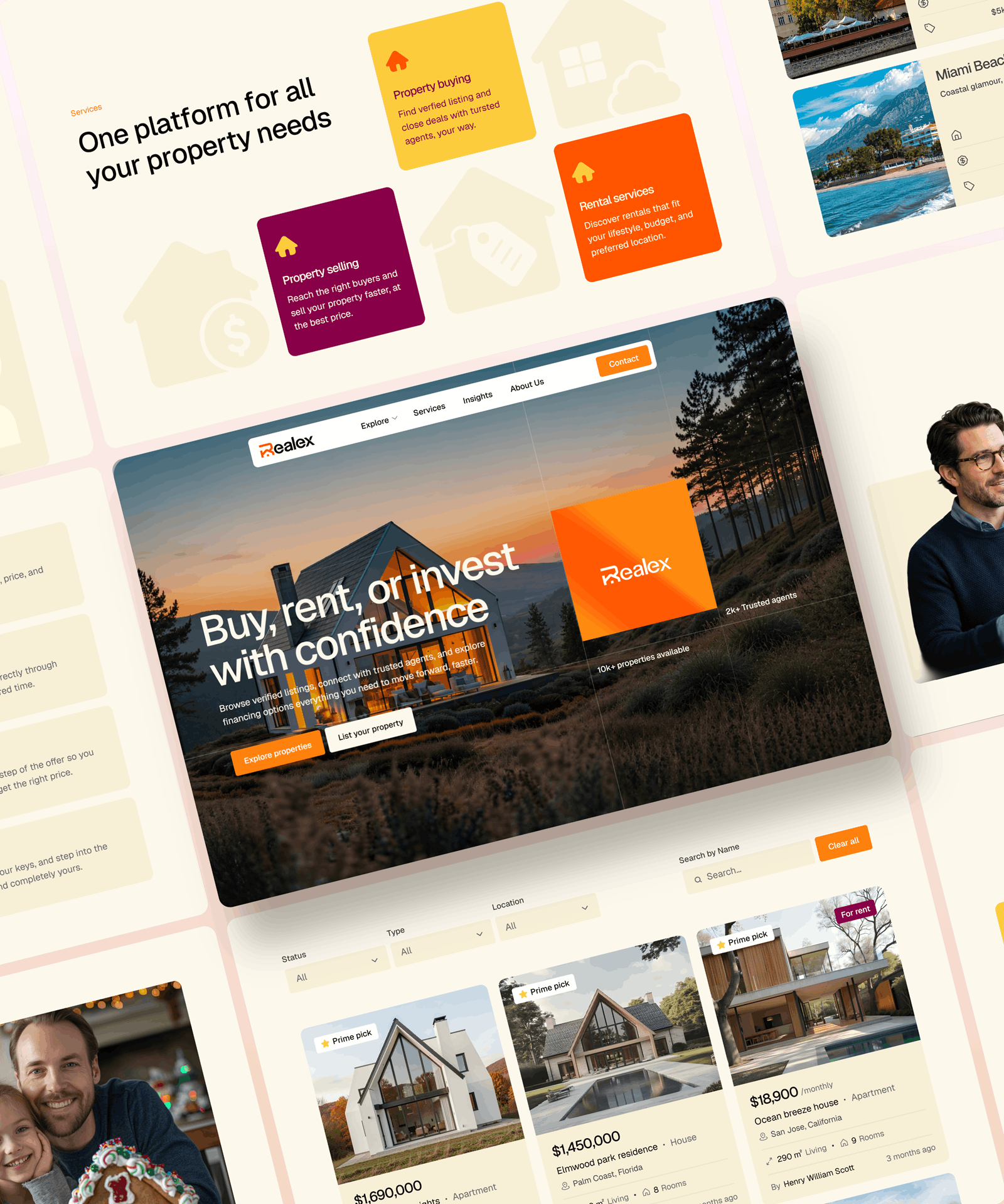 A collage of various website designs showcasing diverse colors and layouts.