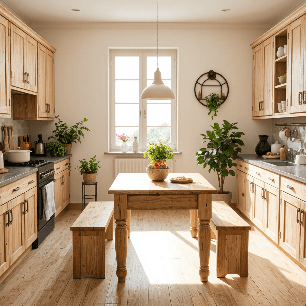 product photography of wooden table and bench set