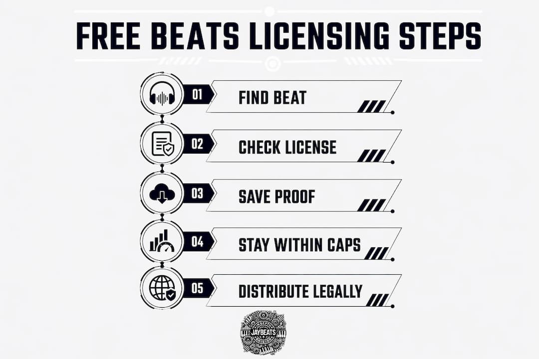 Infographic showing beats licensing step-by-step process