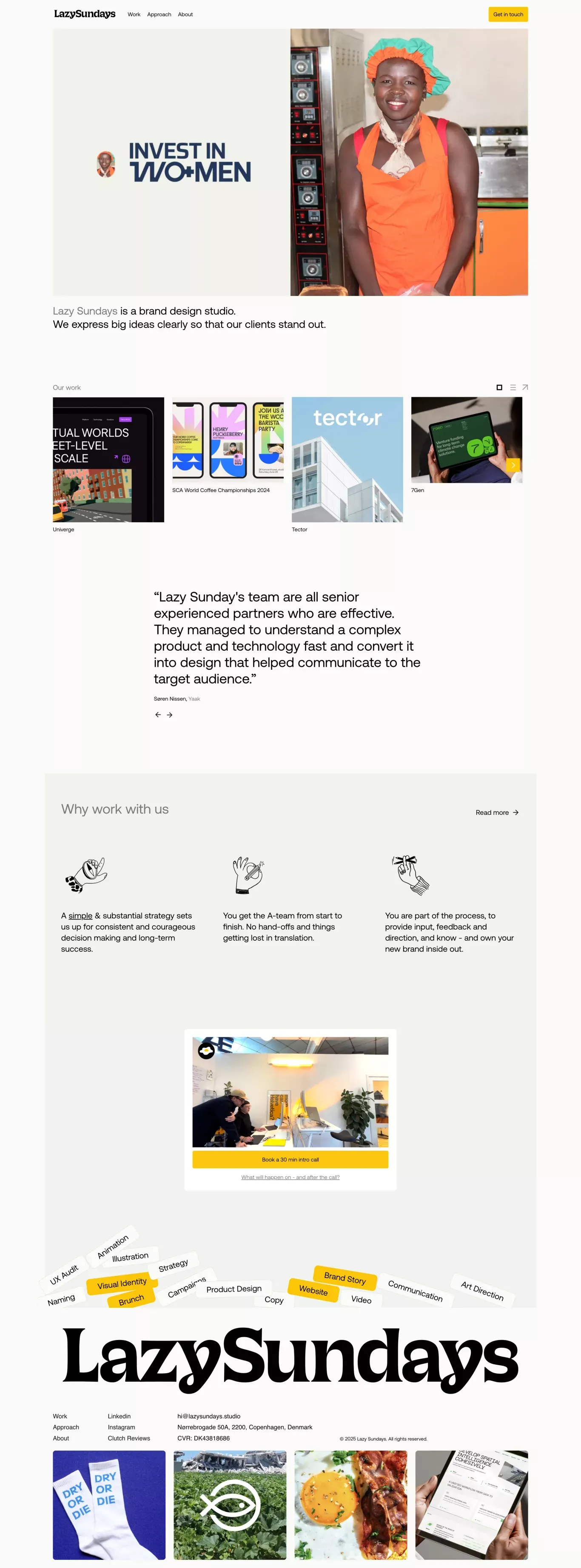 Lazy Sundays portfolio page screenshot showcasing Design design