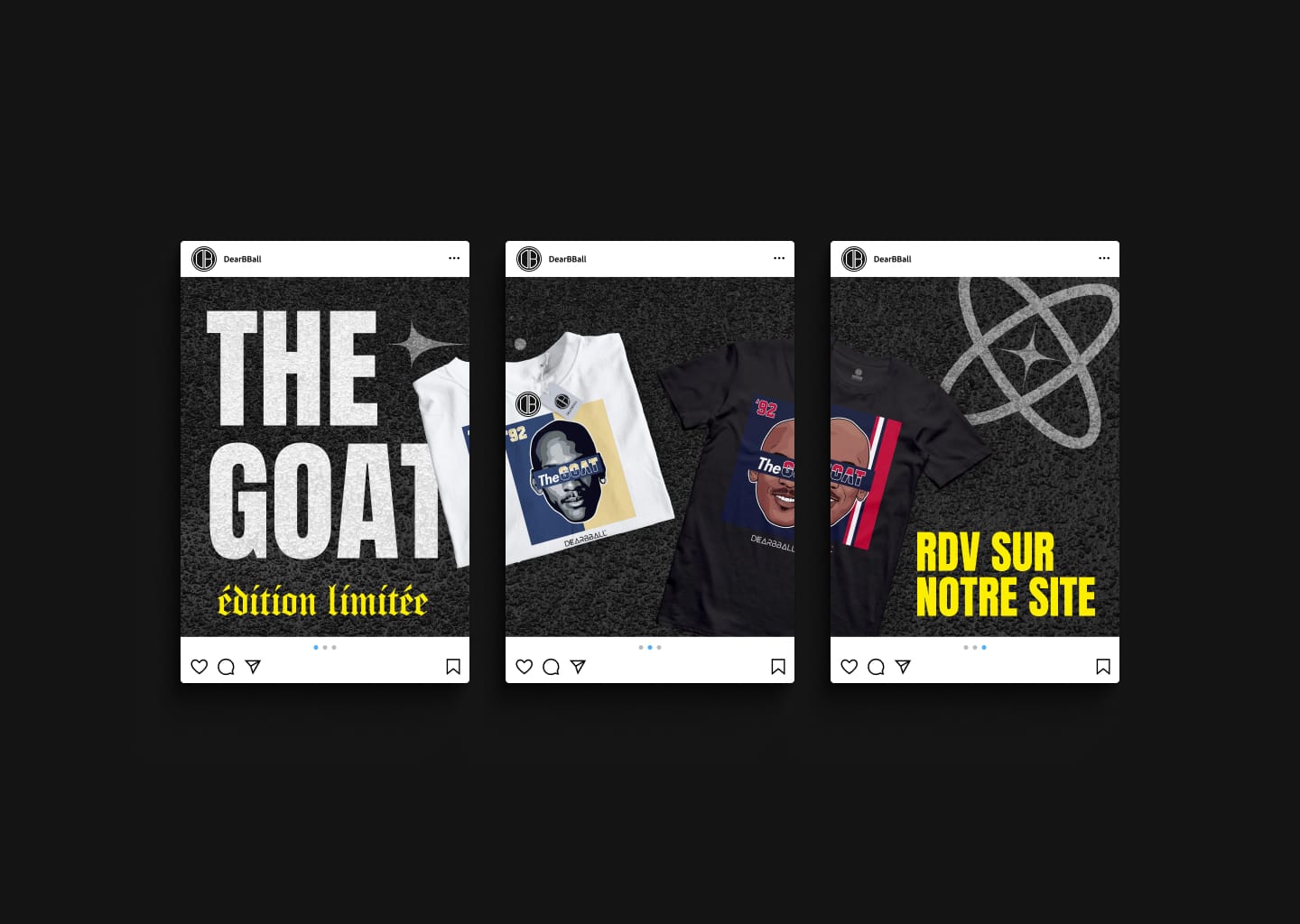Carrousel instagram présentant la gamme "the goat", édition limitée