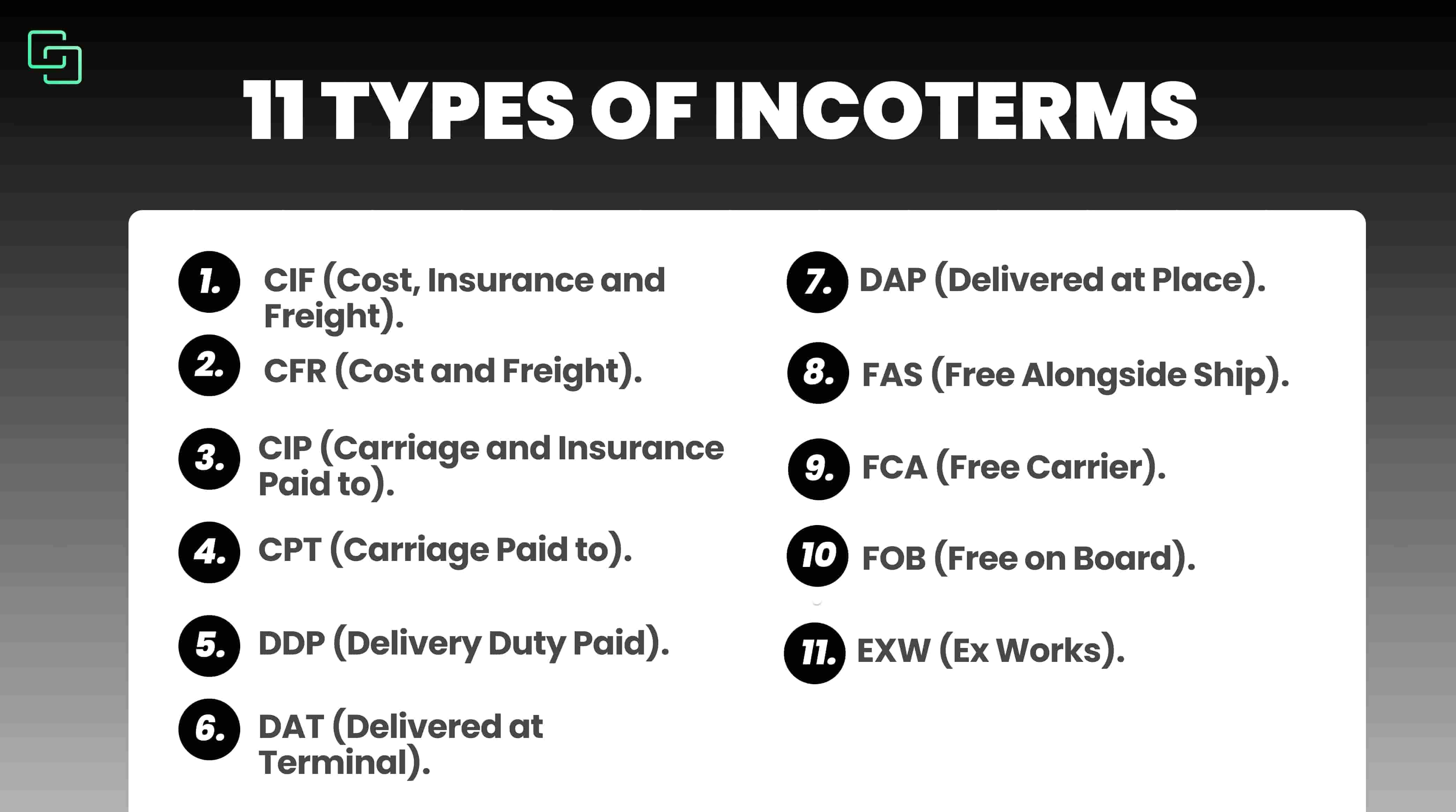 11 Types of Incoterms