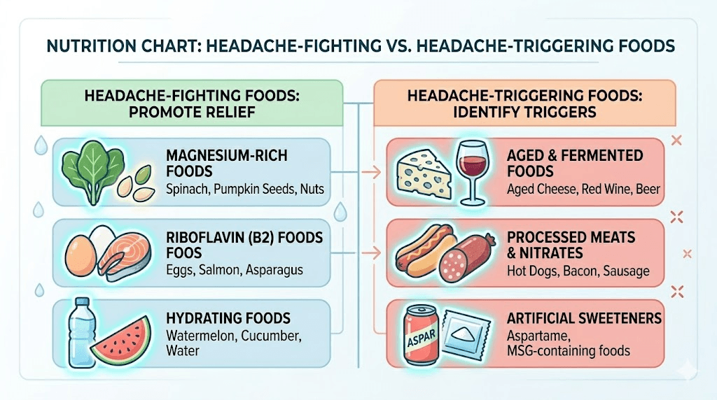 Foods that prevent and trigger tirzepatide headaches comparison chart